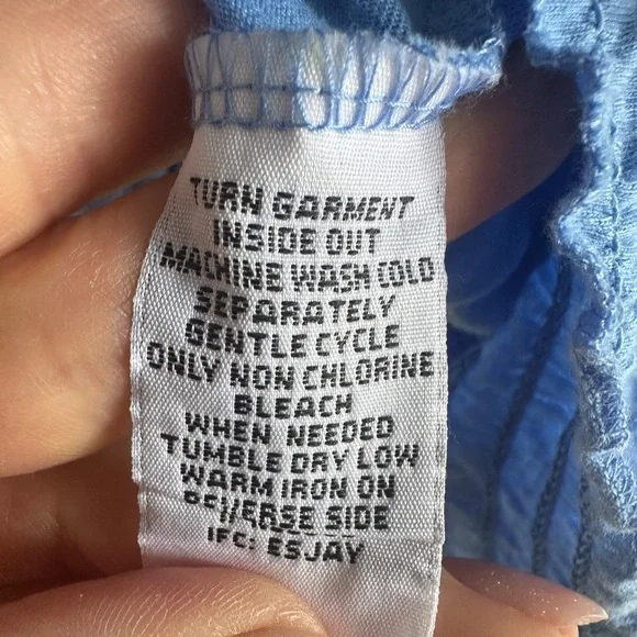 Blue Embellished Peasant Top- Large - Picture 6 of 6